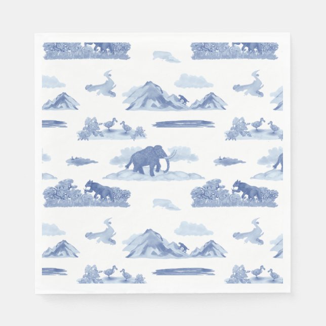 Extinct Animal Toile Napkin (Front)