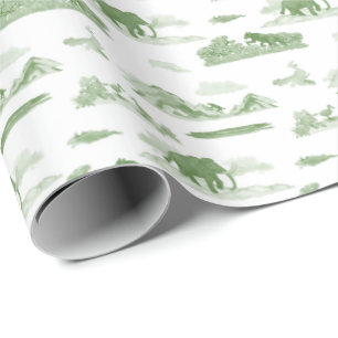 Extinct Animal Toile Wrapping Paper