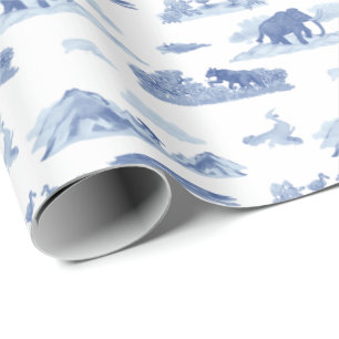 Extinct Animal Toile Wrapping Paper