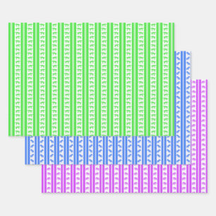 Extinct Animals in Neon Wrapping Paper