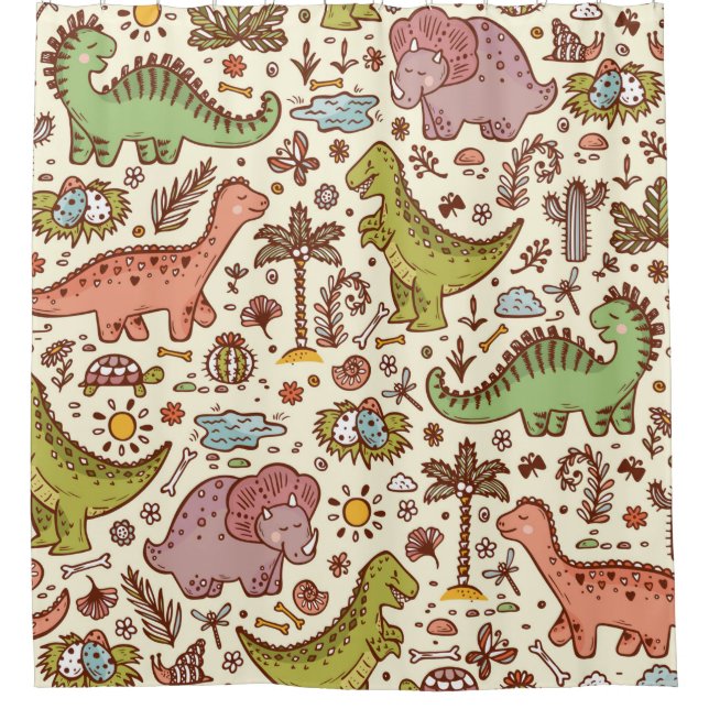 Extinct animals. Prehistoric Reptiles. Cute Cartoo (Front)