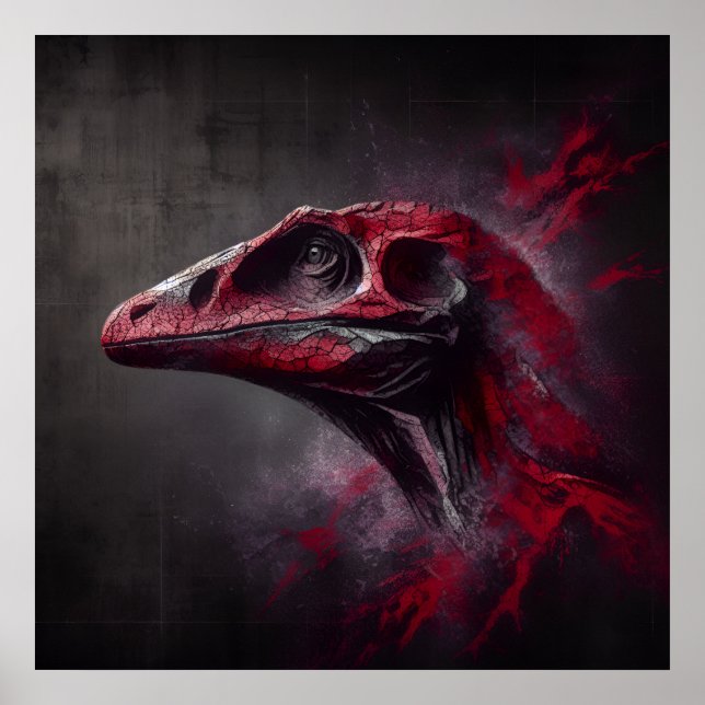 Extinct Dinosaur Head Poster (Front)