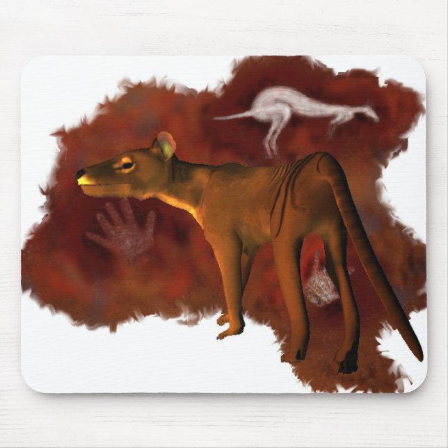 Extinct Forever - Thylacine or Tasmanian tiger Mouse Pad (Front)