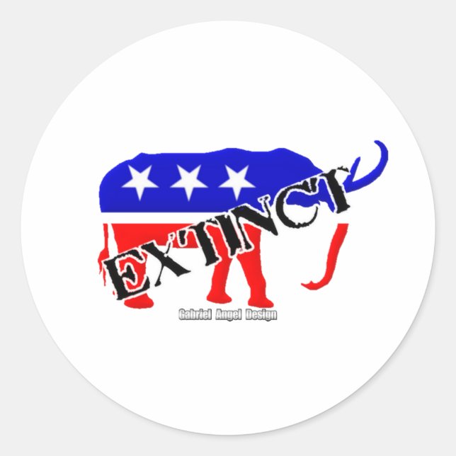 Extinct Republican Classic Round Sticker (Front)