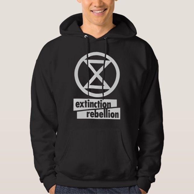 EXTINCTION REBELLION REBEL FOR LIFE CLIMATE CHANGE HOODIE (Front)