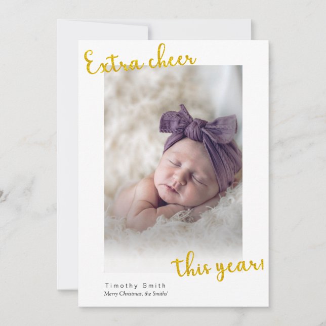 extra cheer this year announcement holiday card (Front)