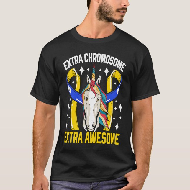 Extra Chromosome Extra Awesome Down Syndrome Unico T-Shirt (Front)