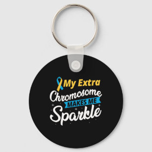 Extra Chromosome Makes Me Sparkle Down Syndrome Aw Keychain