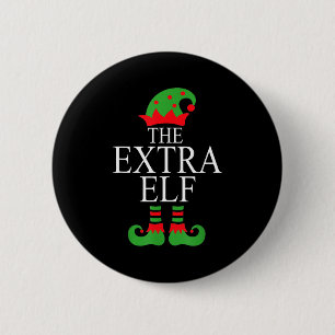 Extra Elf Family Matching Christmas Group Pajama M 2 Inch Round Button