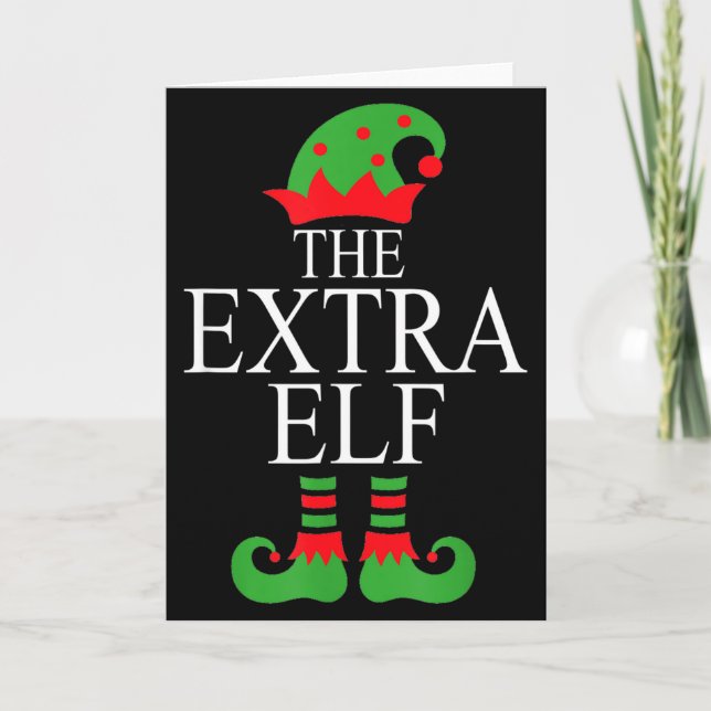Extra Elf Family Matching Christmas Group Pajama M Card (Front)