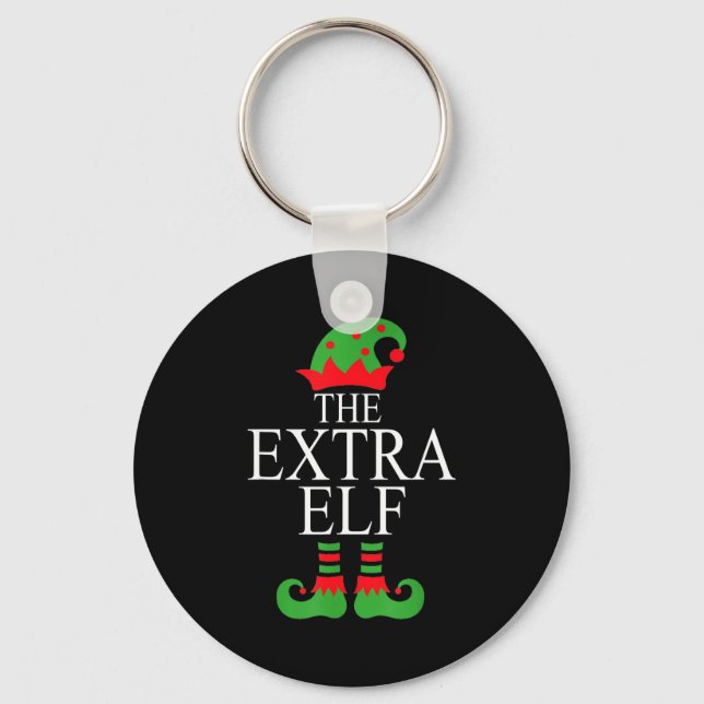 Extra Elf Family Matching Christmas Group Pajama M Keychain (Front)