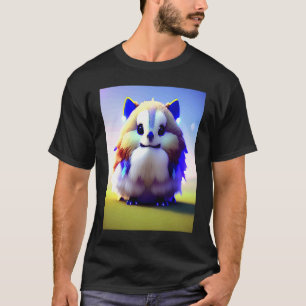 Extra Fluffy White Blue Cat Kitten Rabbit Bunny Cu T-Shirt