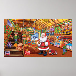 Extra giant poster, Santa Workshop christmas magic Poster