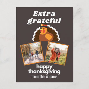 extra grateful orange photo cute thanksgiving postcard