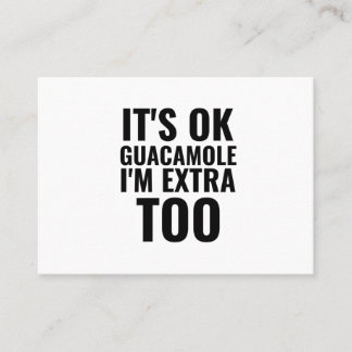 Extra guacamole funny avocado vegan business card