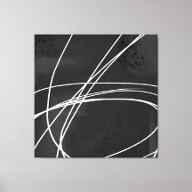 Extra Large Black White Modern Minimalist Abstract