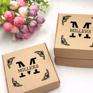  Extra large custom monogram  Rubber Stamp