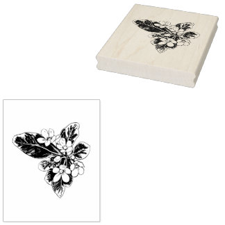 Extra Large Floral Botanical Flowers Stems Leaves Rubber Stamp