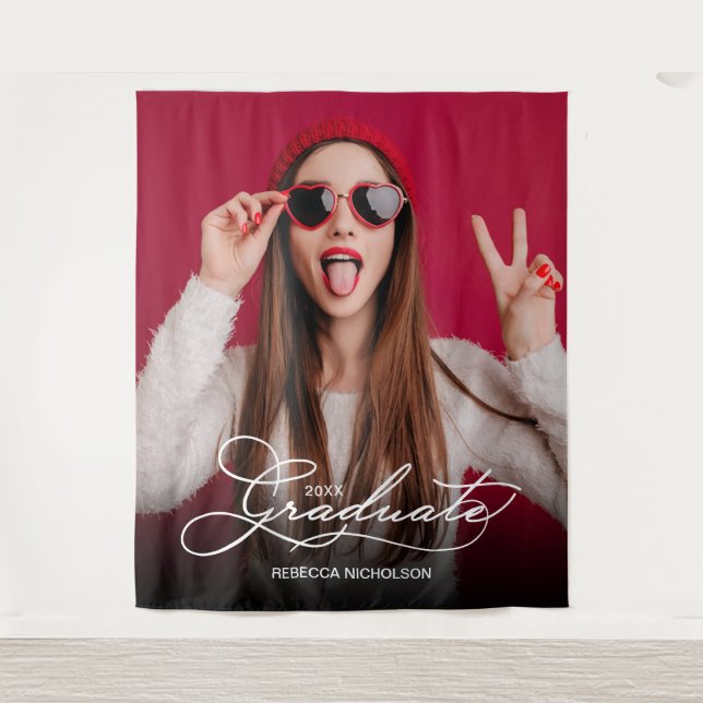 Extra Large Graduation Party Photo Booth Backdrop Tapestry (Front)