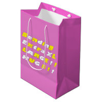 Extra Large Hugs design pink yellow white graphics