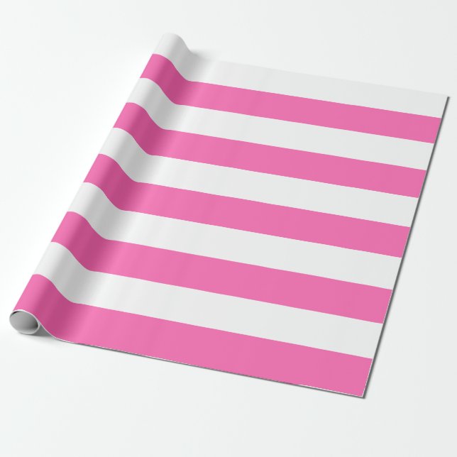Extra Large Pink and White Stripes Wrapping Paper (Unrolled)