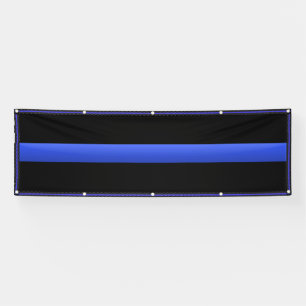 Extra Large Star Trimmed Thin Blue Line Banner