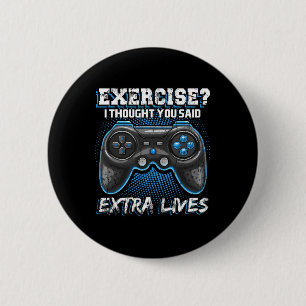 Extra Lives Funny Video Game Controller Retro Game 2 Inch Round Button