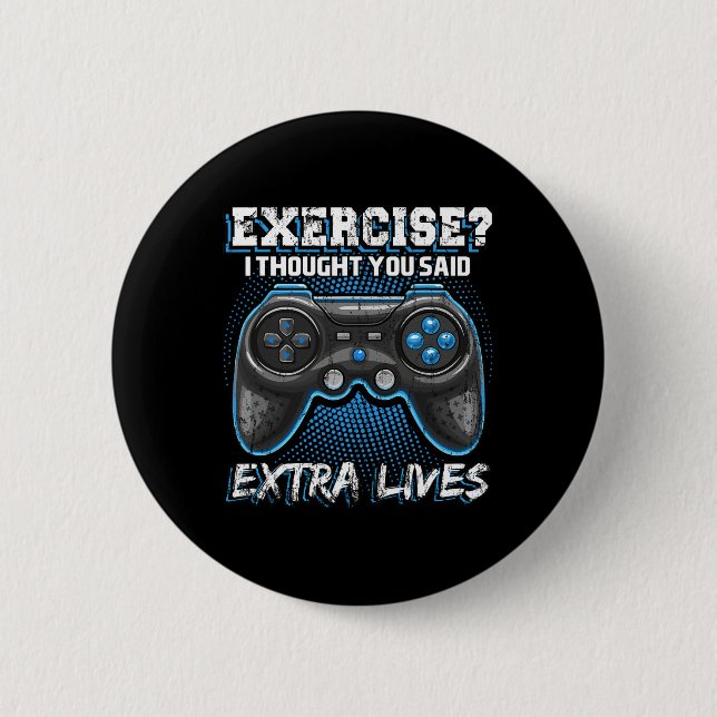 Extra Lives Funny Video Game Controller Retro Game 2 Inch Round Button (Front)