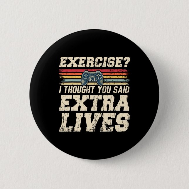 Extra Lives Funny Video Game Controller Retro Game 2 Inch Round Button (Front)