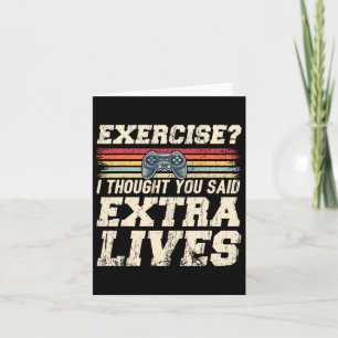 Extra Lives Funny Video Game Controller Retro Game Card