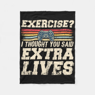 Extra Lives Funny Video Game Controller Retro Game Fleece Blanket