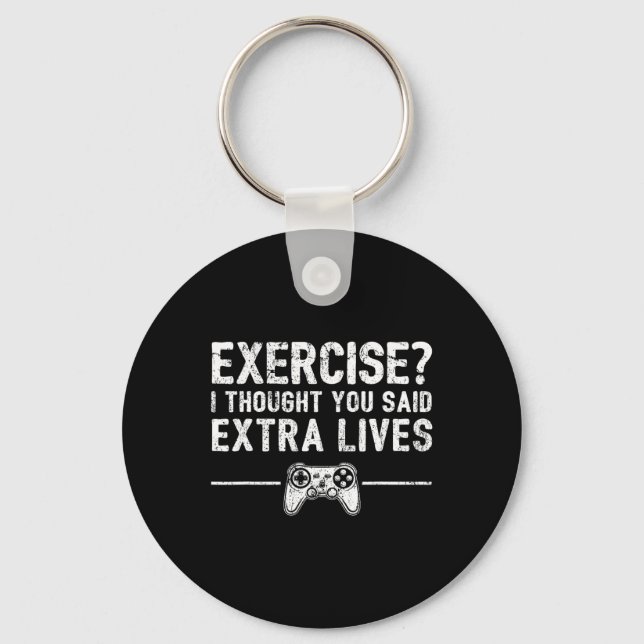Extra Lives Funny Video Game Controller Retro Game Keychain (Front)