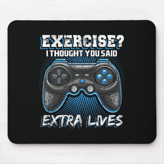 Extra Lives Funny Video Game Controller Retro Game Mouse Pad (Front)