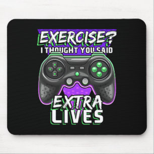 Extra Lives Funny Video Game Controller Retro Game Mouse Pad