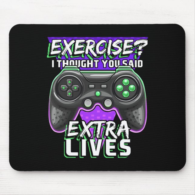 Extra Lives Funny Video Game Controller Retro Game Mouse Pad (Front)