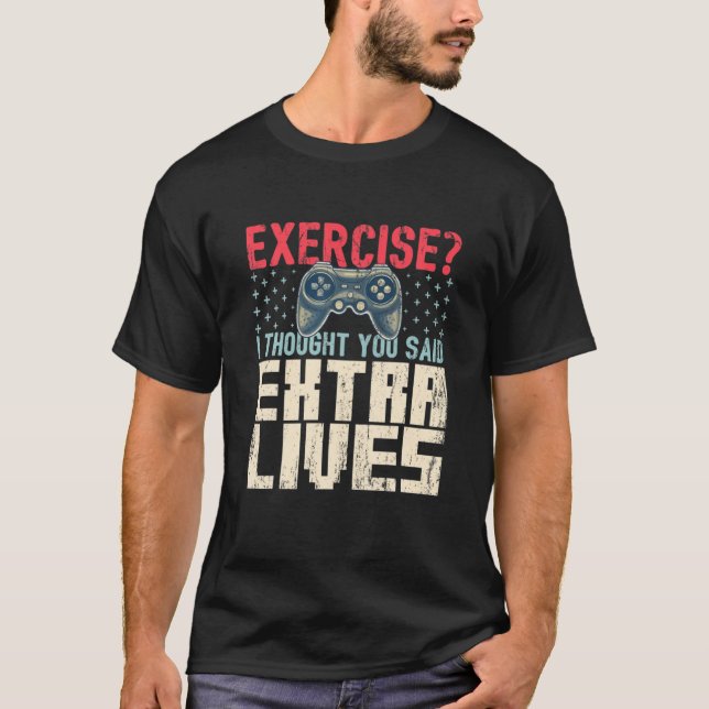 Extra Lives Funny Video Game Controller Retro Game T-Shirt (Front)