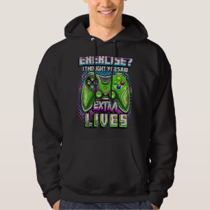 Extra Lives Video Game Controller Retro Gamer Boy Hoodie