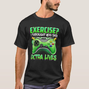 Extra Lives  Video Game Controller Retro Gamer Boy T-Shirt