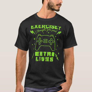 Extra Lives  Video Game Controller Retro Gamer Boy T-Shirt