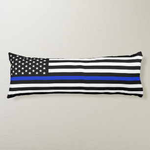 Extra Long Thin Blue Line Police Flag Body Pillow