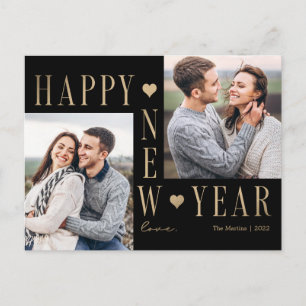 Extra Love Modern Happy New Year Photo Carte posta