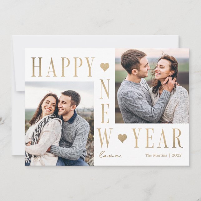 Extra Love Moderne Bonne année Carte photo (Devant)