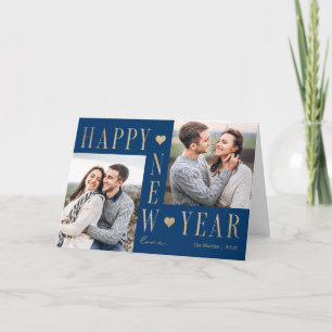 Extra Love Moderne Joyeux Nouvel An Plier Carte ph