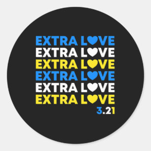Extra Love World Down Syndrome Awareness Day March Classic Round Sticker