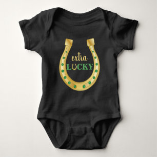 Extra Lucky Horseshoe St. Patrick's Day Baby Bodysuit