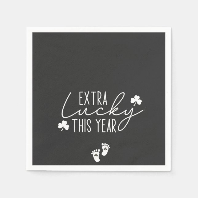 Extra Lucky This Year Pregnancy St Patrick Lucky  Napkin (Front)