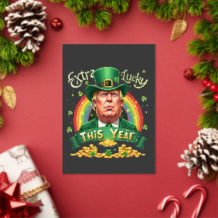 Extra Lucky This Year St Patrick Day Trump Leopard Acrylic Invitations