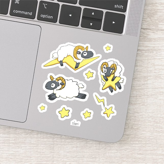 Extra RAM - Sheep with Stars Computer Science Pun (Detail)