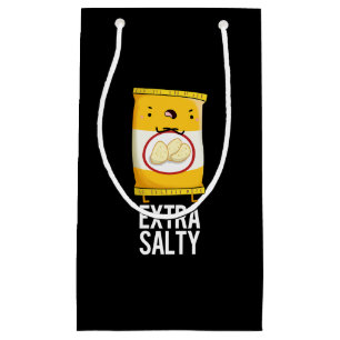 Extra Salty Funny Salty Snack Pun Dark BG Small Gift Bag