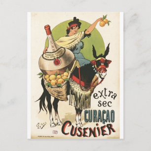 "Extra Sec. Curaçao Cusenier" Liquer advertisement Postcard